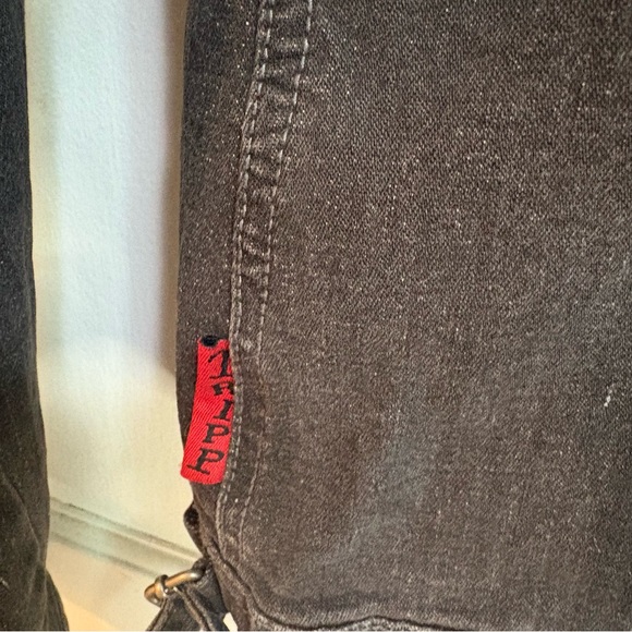 Tripp NYC Denim Bondage Black Jacket Goth Punk Daang Goodman Womens Small - Picture 8 of 14